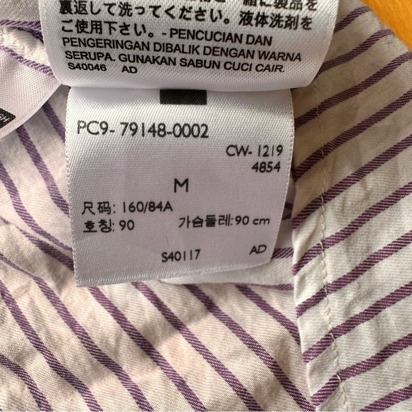 Levi's Womens Boyfriend Fit Purple Striped Long Sleeve ButtonUp Shirt 100 Cotton - Picture 7 of 7